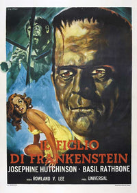Son of Frankenstein Movie Poster Print artwork featuring classic horror themes.