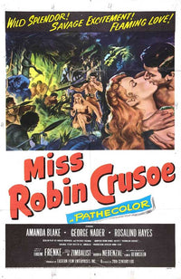 Miss Robin Crusoe Movie Poster Print featuring classic adventure theme.