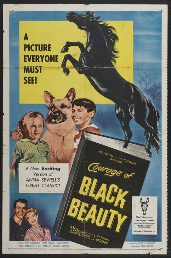 Courage of Black Beauty Movie Poster Print showcasing a horse and rider.