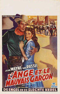 Angel and the Badman movie poster print showcasing classic western film art.