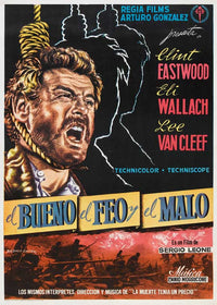 The Good, the Bad and the Ugly Movie Poster Print showcasing iconic film imagery.