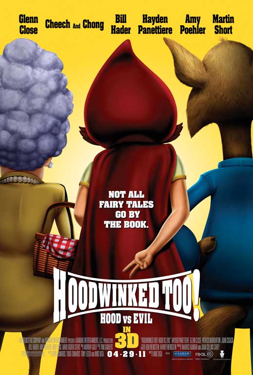 Hoodwinked Too! Hood VS. Evil Movie Poster Print featuring colorful animated characters.