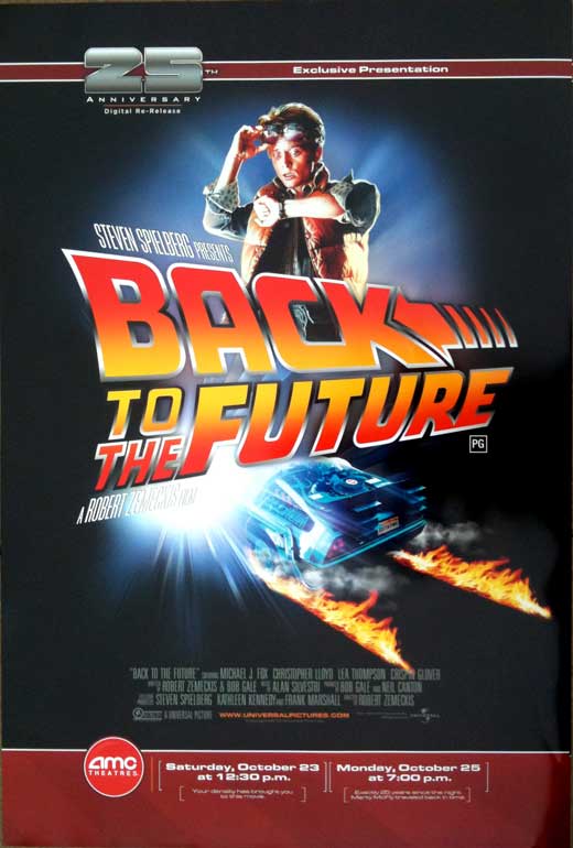 Back to the Future Movie Poster Print featuring the DeLorean time machine.