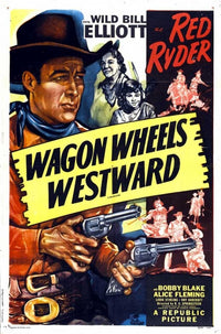 Wagon Wheels Westward Movie Poster Print showcasing classic western imagery.