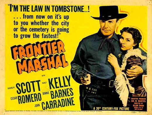 Frontier Marshal Movie Poster Print showcasing classic Western artwork.
