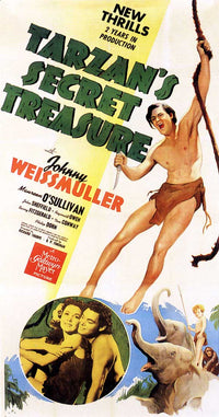 Tarzan's Secret Treasure Movie Poster Print featuring vibrant colors and classic design.