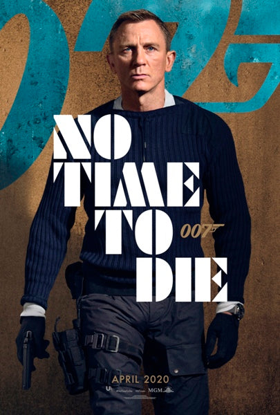 No Time to Die Movie Poster Print featuring James Bond action scene.