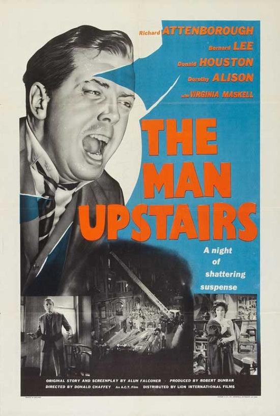 The Man Upstairs Movie Poster Print featuring vibrant colors and iconic imagery.