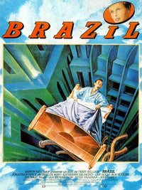 Brazil Movie Poster Print featuring iconic surreal visuals from Terry Gilliam's film.
