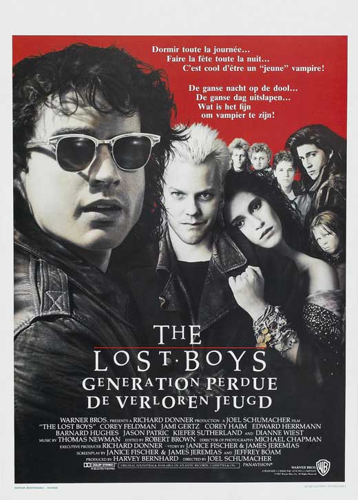 The Lost Boys Movie Poster Print featuring iconic vampire imagery.
