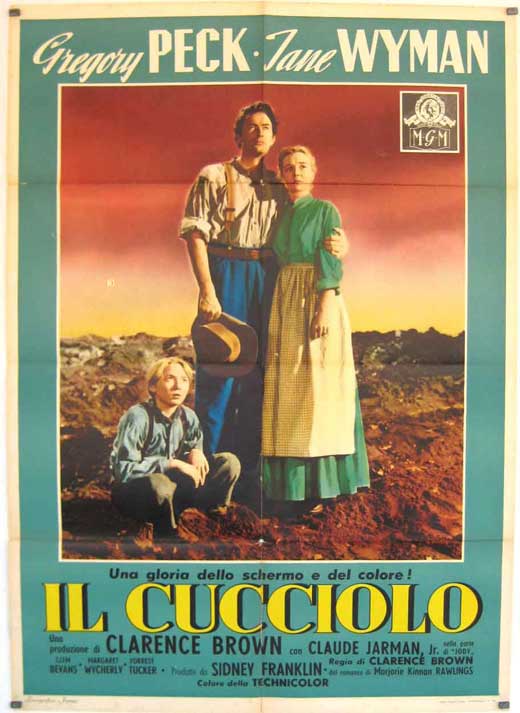 The Yearling Movie Poster Print showcasing a boy and a fawn.