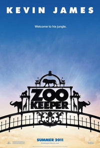 Zookeeper Movie Poster Print featuring whimsical animal characters.