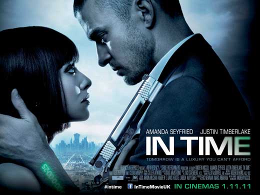 In Time Movie Poster Print featuring a sci-fi theme.