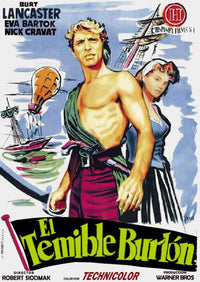 The Crimson Pirate Movie Poster Print showcasing vibrant colors and classic cinema style.