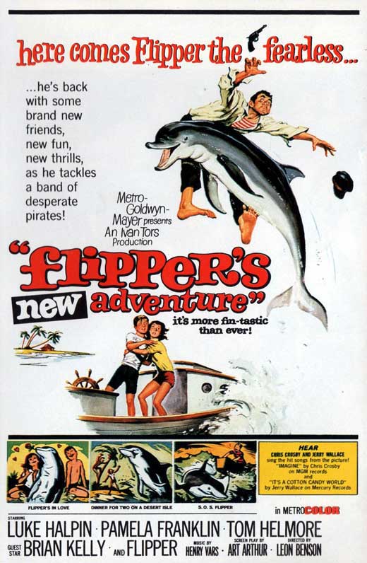 Flipper Movie Poster Print showcasing vibrant colors and classic film art.