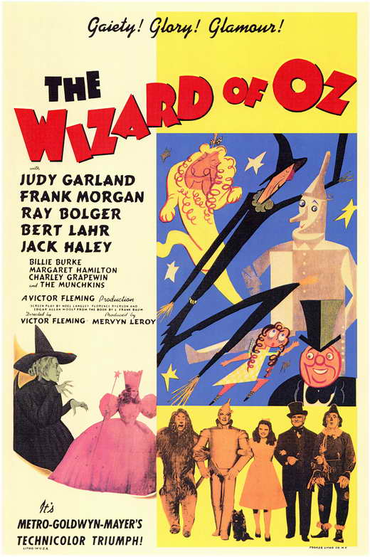 The Wizard of Oz Movie Poster featuring Dorothy and iconic characters