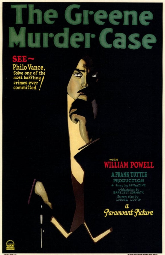 The Greene Murder Case Movie Poster Print featuring classic cinema design.