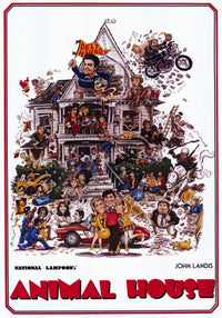 National Lampoon's Animal House Movie Poster Print featuring iconic scenes from the classic film.
