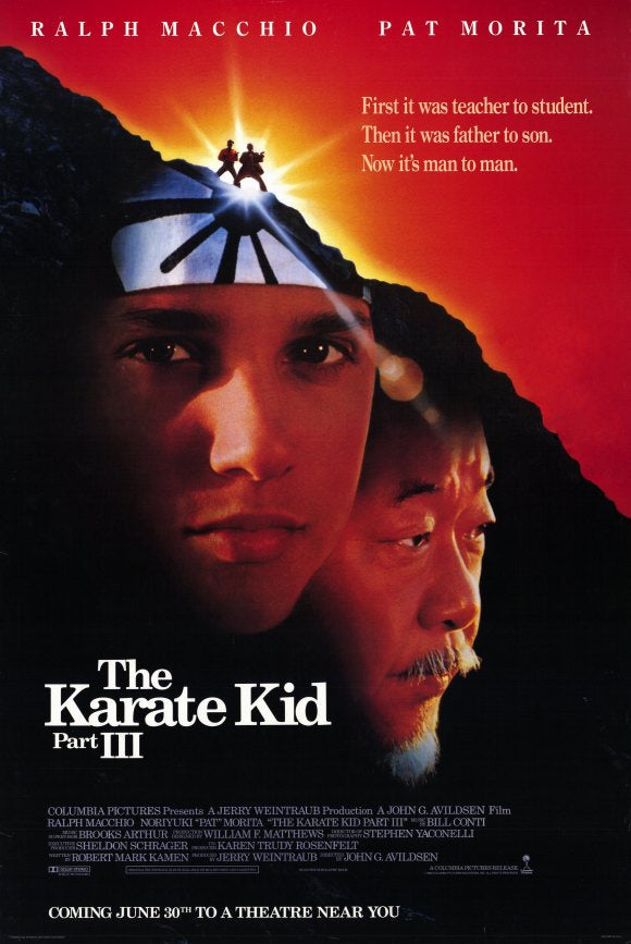 The Karate Kid: Part 3 Movie Poster Print featuring iconic scenes.