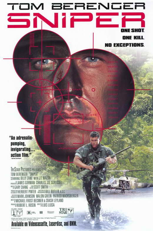 Sniper Movie Poster Print showcasing action and suspense in film art.