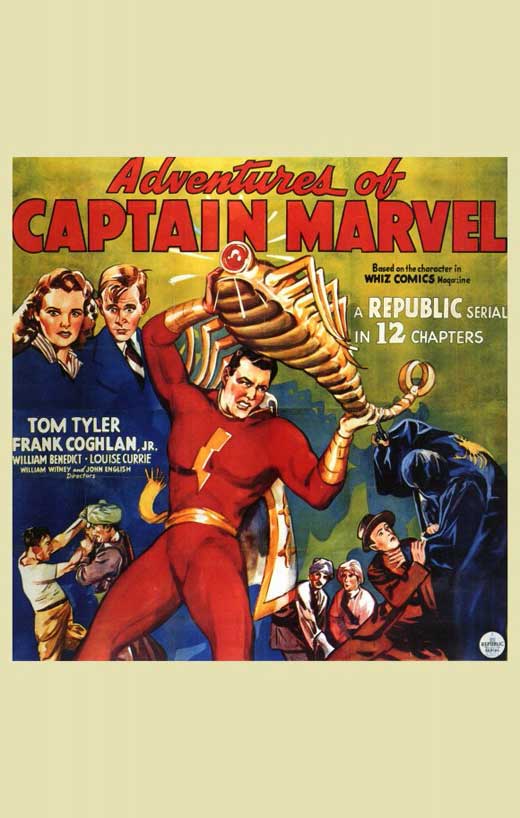 Adventures of Captain Marvel Movie Poster Print featuring vibrant colors and iconic design.