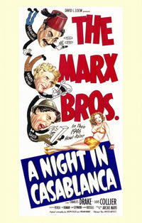 A Night in Casablanca Movie Poster Print showcasing classic cinema art.