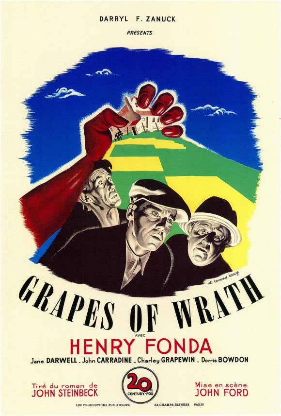 The Grapes of Wrath Movie Poster Print showcasing classic cinema art.