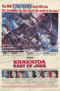 Krakatoa East of Java Movie Poster Print featuring volcanic eruption scene.