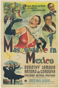 Masquerade in Mexico Movie Poster Print showcasing vibrant colors and design.