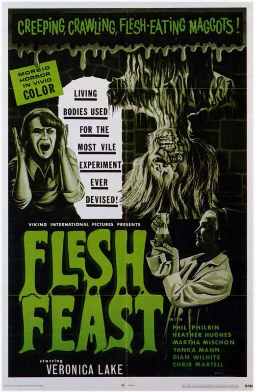Flesh Feast Movie Poster Print featuring iconic horror imagery.