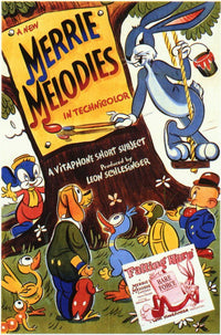 Falling Hare Movie Poster Print featuring a classic cartoon character.