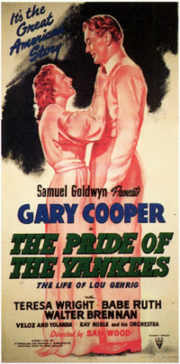 The Pride of the Yankees Movie Poster Print showcasing baseball legacy.