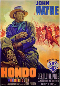Hondo Movie Poster Print featuring classic Western film art.