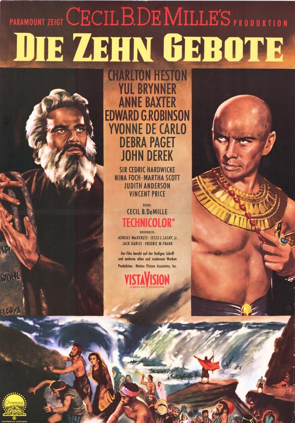 The Ten Commandments Movie Poster Print showcasing classic cinema artwork.