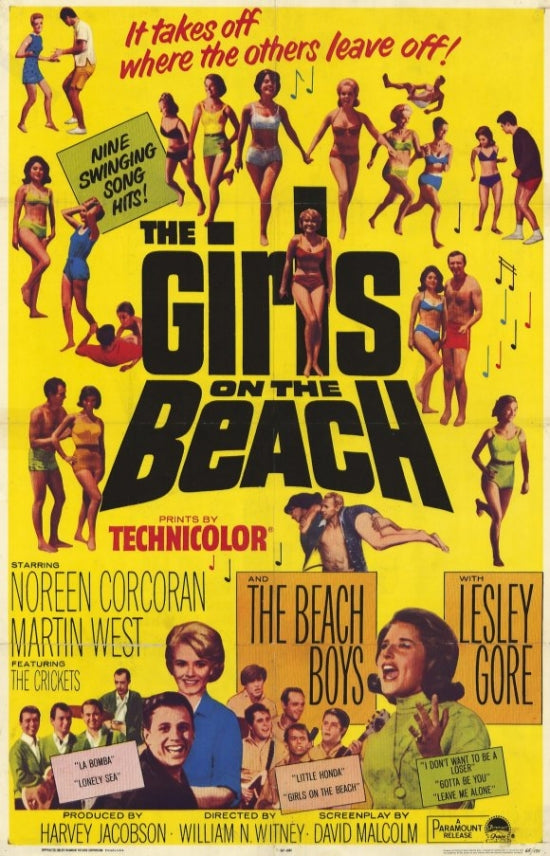 The Girls On the Beach Movie Poster Print showcasing a vibrant summer scene.