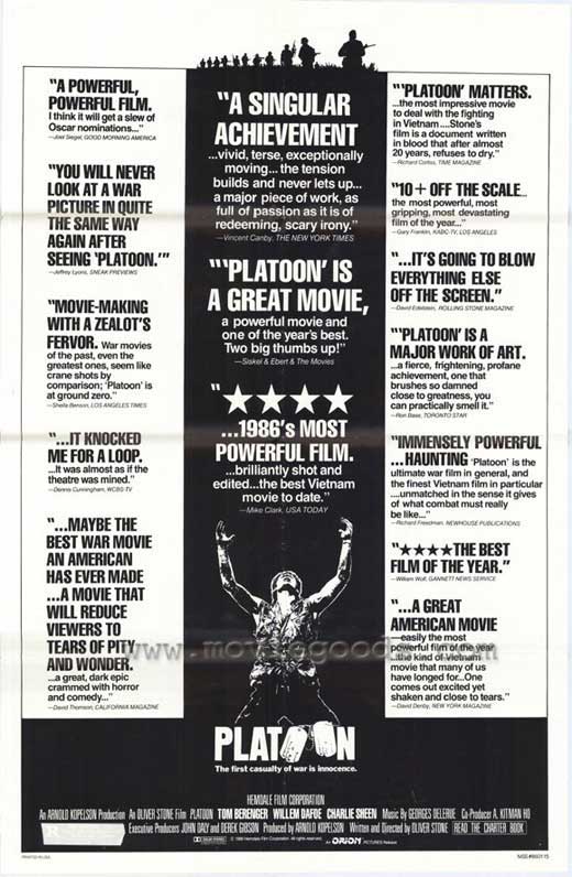 Platoon Movie Poster Print showcasing a powerful scene from the iconic film.