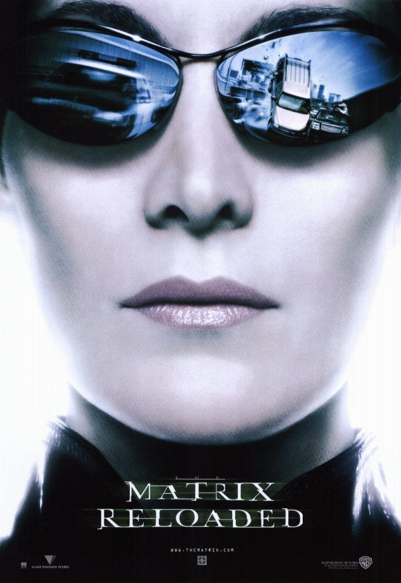 The Matrix Reloaded Movie Poster Print featuring iconic imagery from the film.