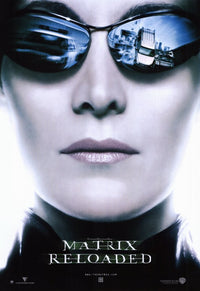 The Matrix Reloaded Movie Poster Print featuring iconic imagery from the film.