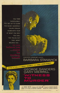 Witness to Murder Movie Poster showcasing classic film art
