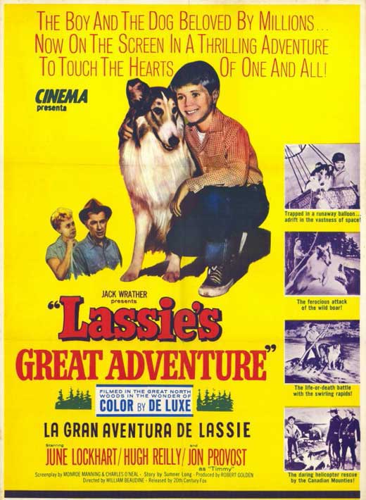 Lassie's Great Adventure Movie Poster Print showcasing the beloved canine hero.