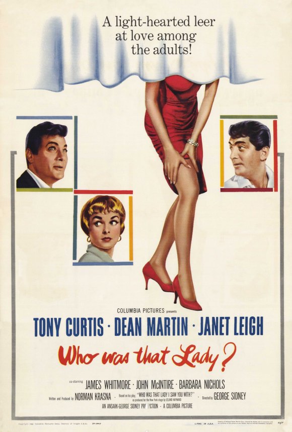 Who Was That Lady Movie Poster Print featuring vibrant colors and classic cinema design.