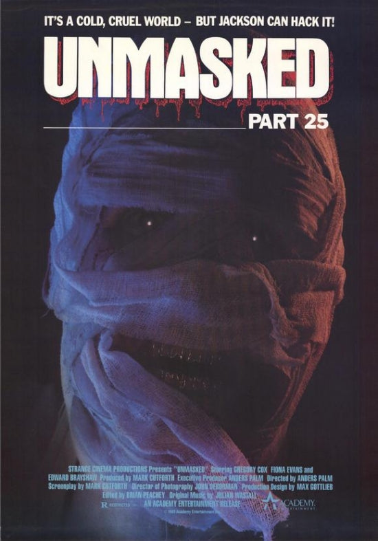 Unmasked Part 25 Movie Poster Print featuring captivating horror artwork.