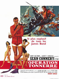 Thunderball Movie Poster Print featuring classic James Bond artwork.