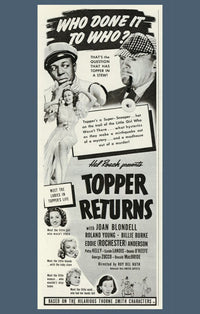 Topper Returns Movie Poster Print showcasing classic film artwork.