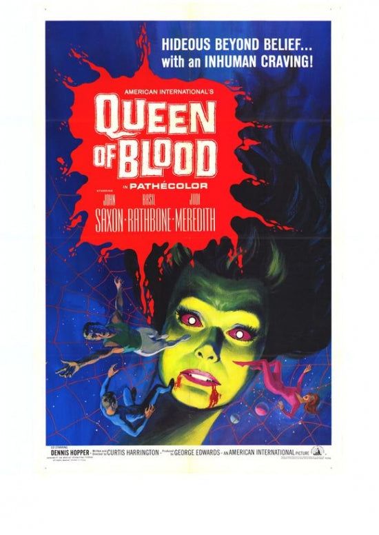 Queen of Blood Movie Poster Print showcasing classic horror cinema.