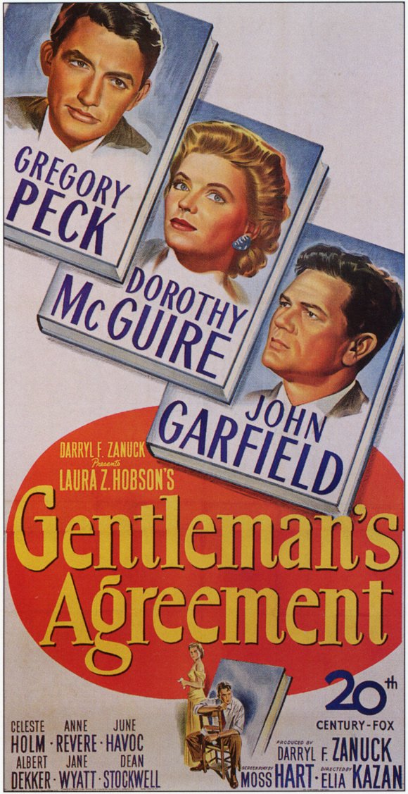 Gentleman's Agreement Movie Poster Print featuring classic film art.