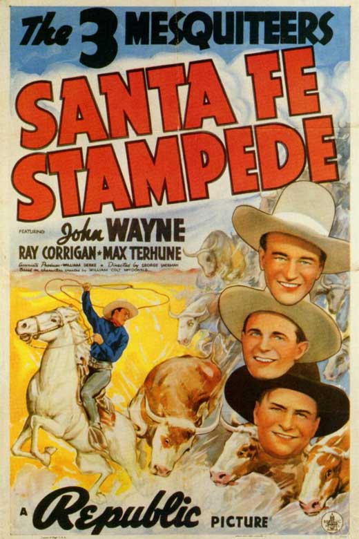 Santa Fe Stampede Movie Poster Print showcasing vibrant western imagery.