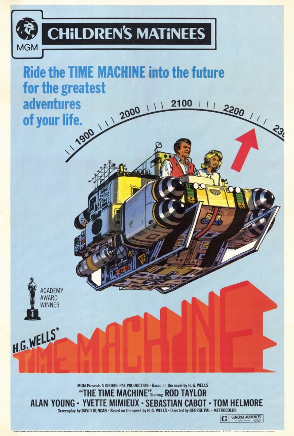 The Time Machine Movie Poster Print showcasing sci-fi imagery.