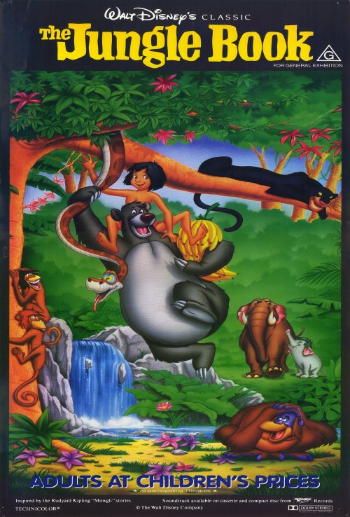 Jungle Book Movie Poster Print featuring vibrant imagery and adventure theme.