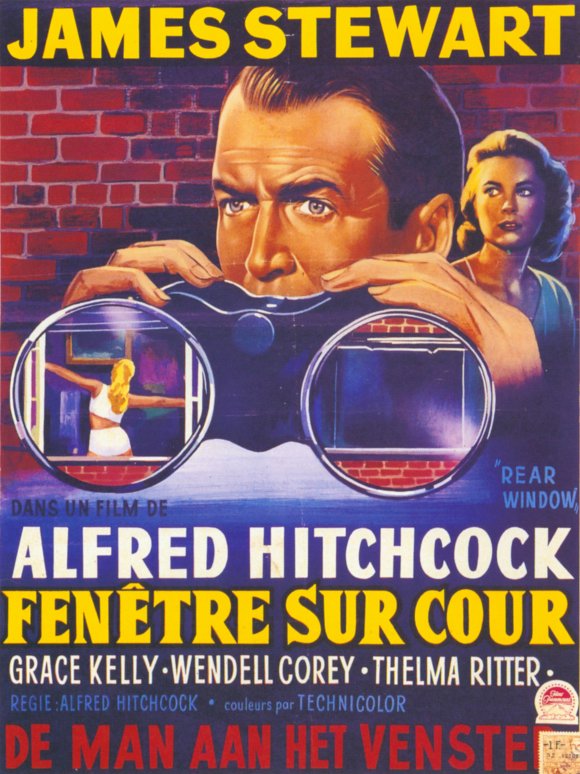 Rear Window Movie Poster Print featuring iconic imagery from the classic film